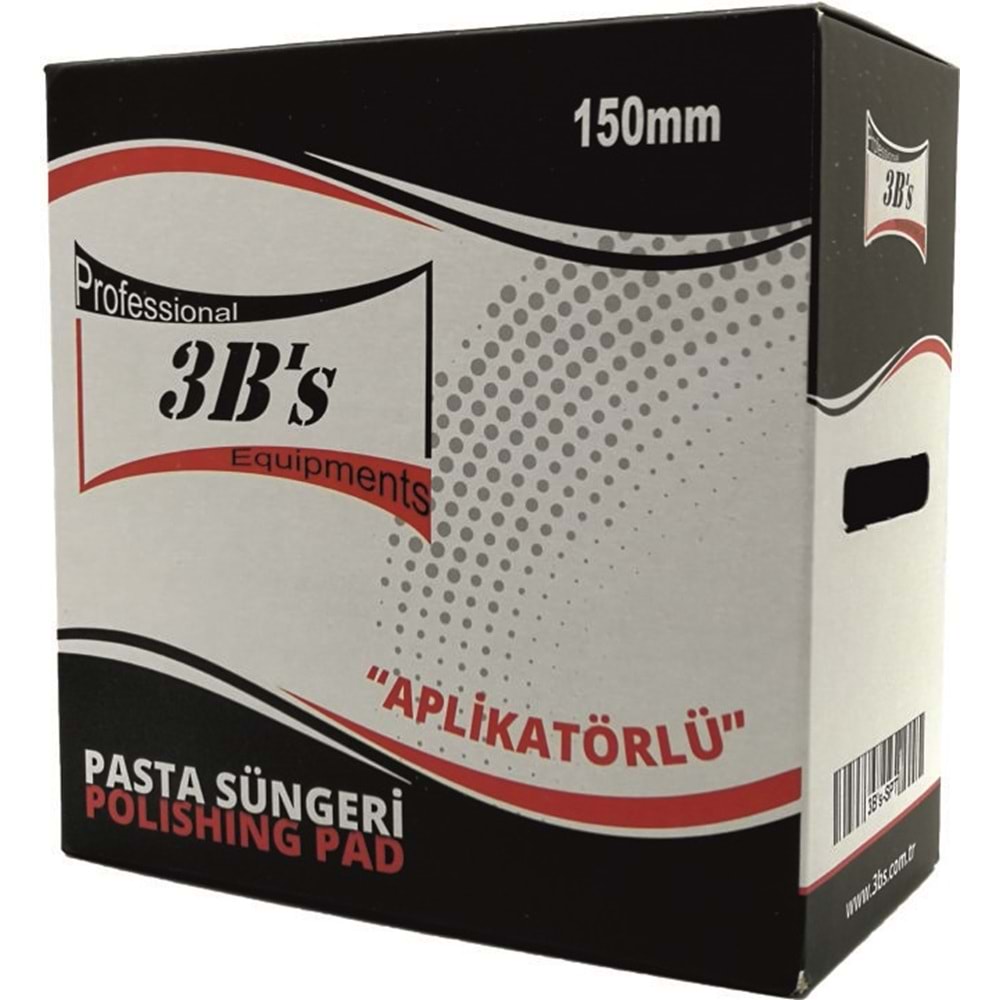 3BS APLİKATÖRLÜ CİLA SÜNGERİ SİYAH 150mm