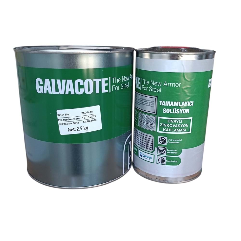 Galvacote Onaylı Zinkovasyon Kaplaması+Tamamlayıcı Solüsyon 2.5+1 KG