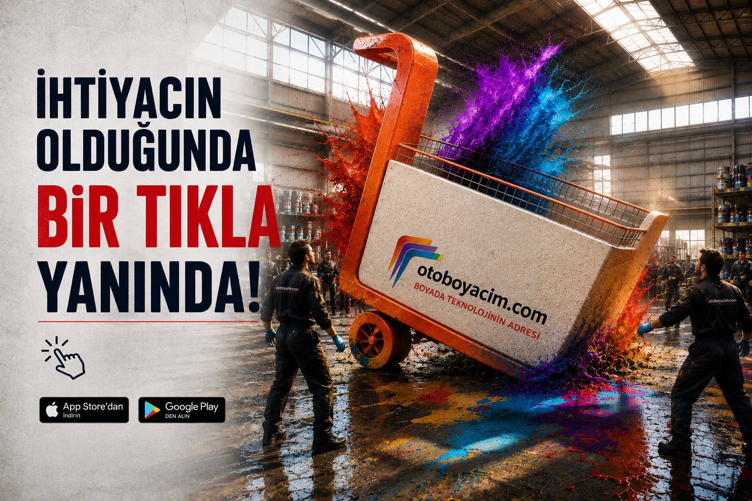 Oto boya, astar, vernik, yardımcı ürünler ve ekipmanlar Otoboyacım.com’da! İhtiyacın olan boya ve oto boya malzemelerini keşfet, kolayca alışveriş yap.